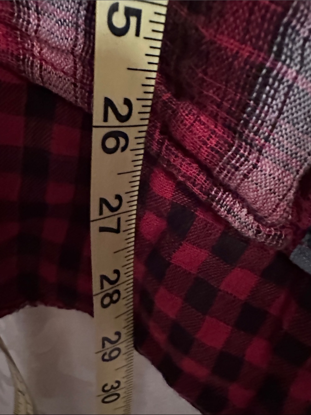 Ruff Hewn Red Plaid Button-Up Shirt with Denim Yoke - Picture 7 of 7